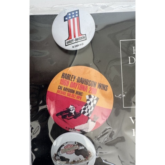 Harley-Davidson Museum Vintage‎ Button Set 2008 Lapel Vest Jacket Pin NEW Sealed - Picture 3 of 7